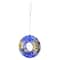 Glitzhome® 7.75" Multicolor Glass Round Hanging Bird Feeder
